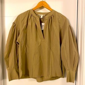 NWT BANANA REPUBLIC Tan Balloon Sleeve Blouse
